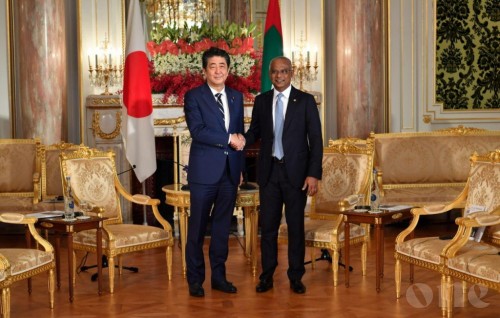 President Solih meets with Japanese Prime Minister