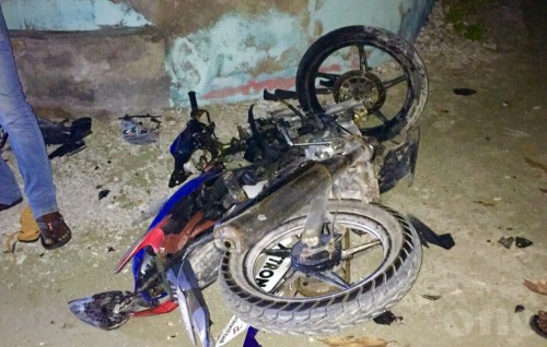 Motorcycle hits ambulance in Nadella
