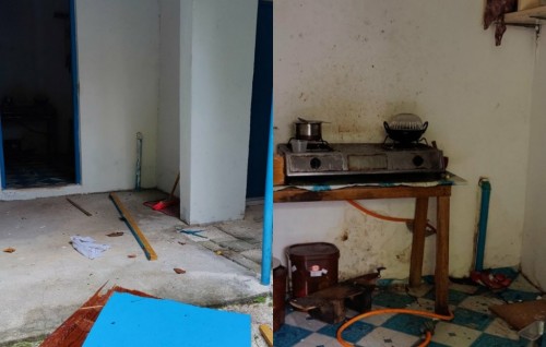 Person burned after turning on a stove with gas leak