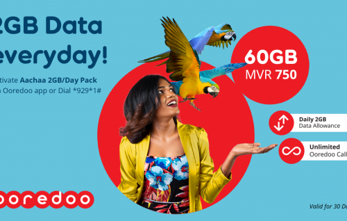Konme dhuvahaku 2GB libey package eh Ooredoo in thaaarafu kohfi