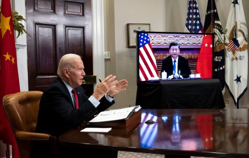 China President Xi Jinping speaks out against 'conflict' in call with US President Joe Biden on Russia