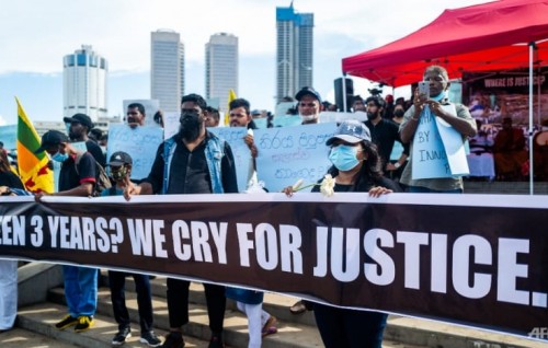 Sri Lankan protesters demand justice for 2019 Easter Sunday victims