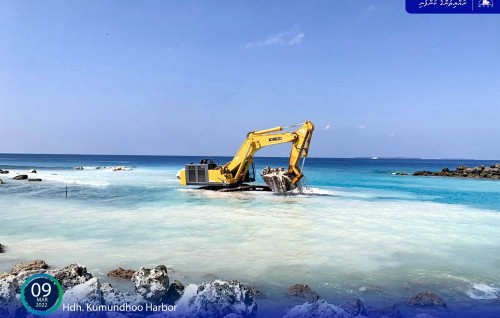 Kumundhoo harbor project well underway