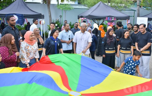 President visits family evening held for senior citizens