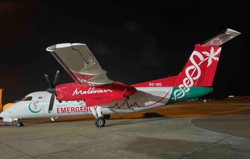 Raajjey gai furathama faharah Air ambulance ge hidhumaiy fashaifi