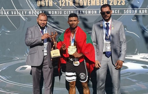 Bodybuilding dhuniyeyge mubaaraathun Azneen anekkaaves ran medal hoadhaifi