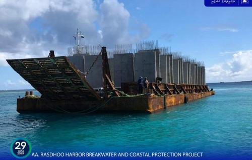 Aa. Rasdhoo Harbour Breakwater Construction and Coastal Protection Project well underway: MTCC