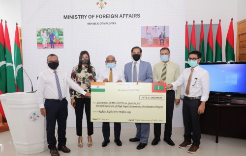 India provides assistance worth MVR 85 million for nine projects