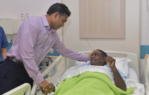 VP visits first patient to undergo 'Total Knee Replacement Surgery' at TreeTop Hospital