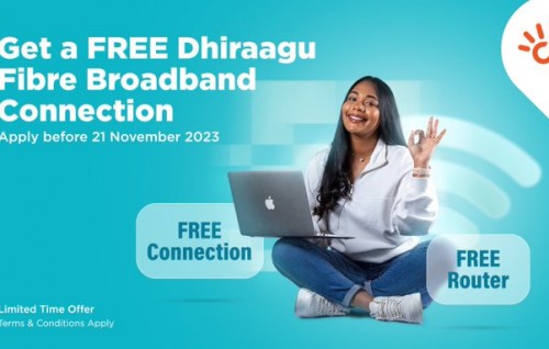 Dhiraagu fiber broadband connection thakah router aaeku gulhaidhinun hiley libey promotion eh