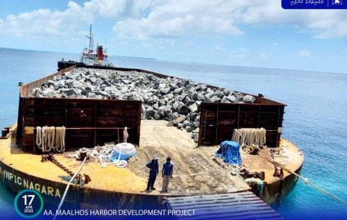 Third shipment of rock boulders delivered to AA. Maalhos for Harbour Development Project