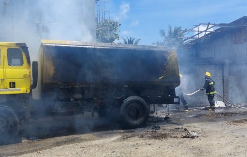 Fire on fuel bowser in Kulhudhuffushi