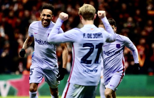Aubameyang goal aaeku Barca Europa League ge quarter ah