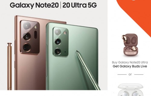 Dhiraagu in Samsung galaxy note 20 adhi 20 ultra 5G preorder ah hulhuvaalaifi