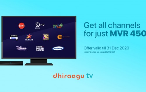 Dhiraagu TV promotionge muddhathu ithuru kohffi, hurihaa channel thah enme 450 rufiyaa ah!