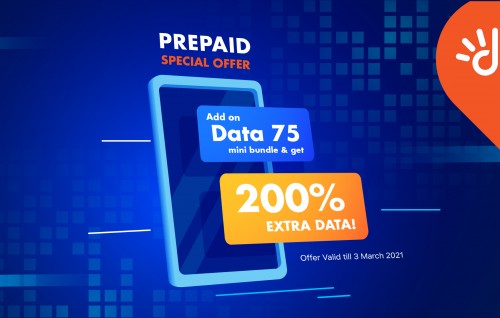 Dhiraagu prepaid 75 mini data bundle eh activate kohgen 200% ithuru data
