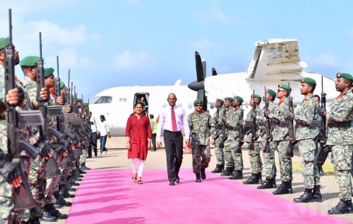 President Solih arrives in Laamu Atoll for Coca Cola Run in Laamu
