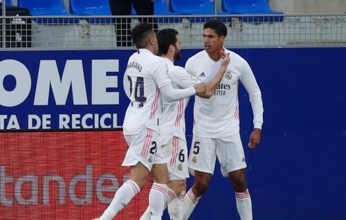 Varane ge 2 goal aaeku Real in fulugai oiyy Huesca balikoffi
