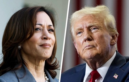Gina recordthakeh Haris aai Trump ge inthizaarugai