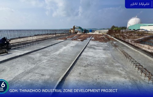 Thinadhoo industrial zonege 88 percent masakkaiy ninmaalaifi