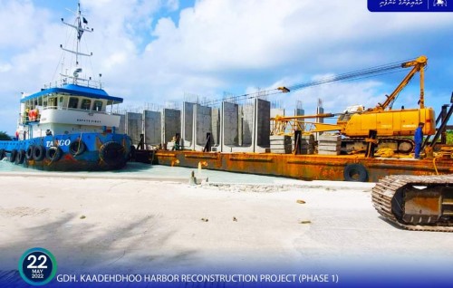 Precast concrete blocks required for quay wall construction for Gdh. Kaadehdhoo Harbor Project delivered: MTCC