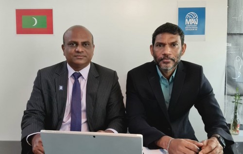 Central Asian zonal volleyball association ge raees kamah Latheebe hovijje