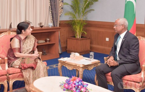 Indian Minister of External Affairs pays a courtesy call on the President Solih