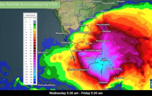 Thoofaan ''Burevi'' ge baarugadha vumaaeku Trivandrum himeney gothah India ge baeh sarahahdhu thakah Red Alert nerefi