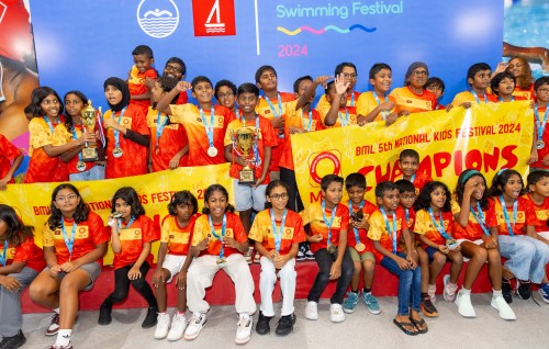 National Kids Swimming festival in Maldives Lifeguard Association ah bodu kaamiyaabee eh