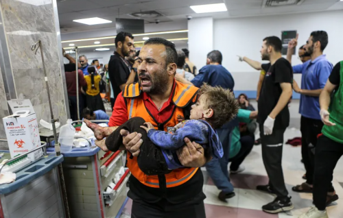 Photo: Gaza ge hospital akah bomb alhai 500 meehun shaheedhu kollun
