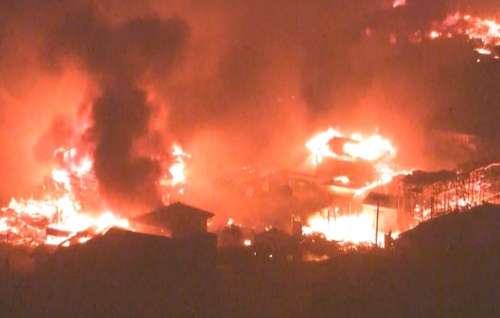 Thousands evacuated as Japan's biggest fire in decades continues to burn