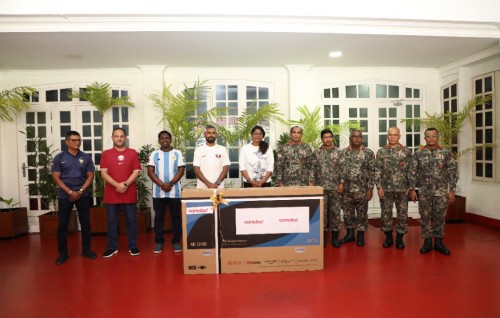 Sifainge marukazu thakugai World cup beleyne inthizaam hamajassan Ooredoo in TV thakeh hadhiyaa koffi