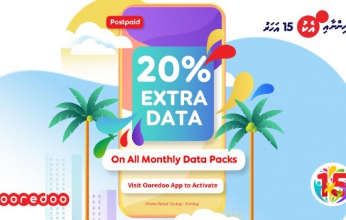 Ooredoo offers up to 20% extra data on all monthly data packs