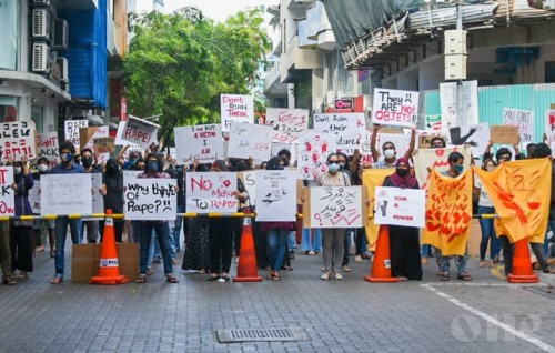 Rally underway in front of Gender Ministry against rape and sexual assault