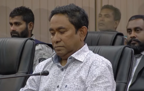 Riyaasee inthihaabu gai vaadhakuran Yaameen ge sharuthu hamanuvaa kamah EC in nimmaifi