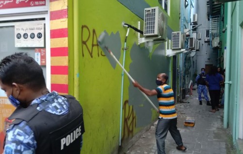 Male' ge magu faaruthakugai huri graffiti thah City Council inn saafukuranee, fuluhun foariyah