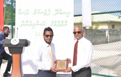 President opens Rinbudhoo futsal pitch