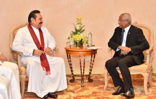 President Solih meets with Sri Lankan opposition leader Rajapaksa