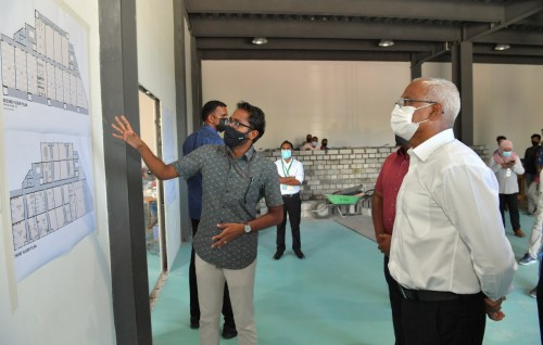 Hulhumale' gai hadhaa aa covid facility ge massakaiy raees ballavaalavvaifi