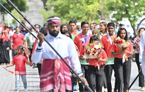 Special Olympics World Games gai ran kaamiyabee hoadhi team ah sharafuveri maruhabaa eh
