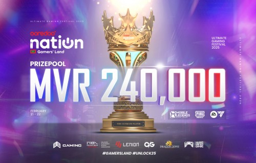 2 lakka ahvure gina rufiyaa ge faisaage inaamaa eku Ooredoo Nation ge ultimate gaming festival bavvanee