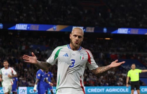 Italy in France balikuri match gai Calafiori ah aniyaavejje
