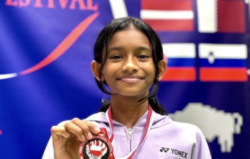 Poland ge yonex international badminton festival in Laiba ah bronze medal
