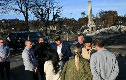 Trump tours LA fire destruction amid worries about disaster aid