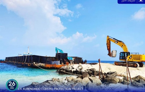 Fourth shipment of rock boulders delivered to Lh. Kurendhoo Shore Protection Project Site: MTCC