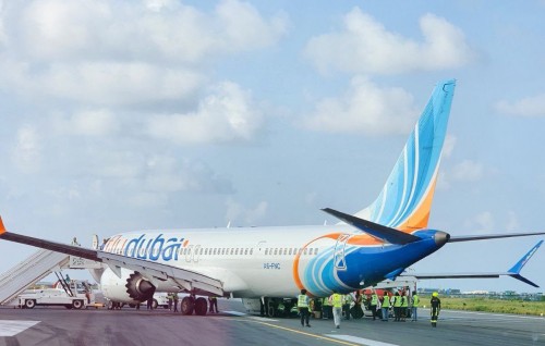 Fly Dubai ge flight negumah fahu runway hulhuvaifi