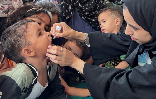Polio vaccine dhinumuge masakkai Gaza gai fashaifi