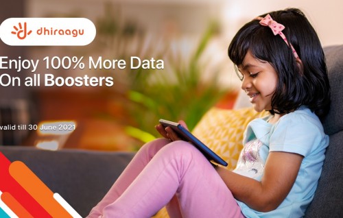 Dhiraagu fixed broadband aai postpaid customerunnah booster thakun dheguna data