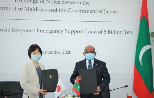 Covid ge haalathun araigathumah Japan in Raajje ah 732 Million Rufiyaa ge loan ehee eh dheefi