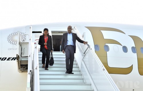 President and First Lady concludes visit to Mauritius, returns to Maldives